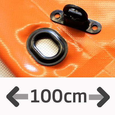 mit Saum und Ovalösen, alle 100cm