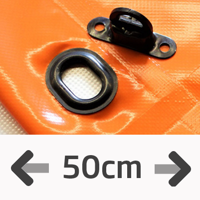 mit Saum und Ovalösen, alle 50cm